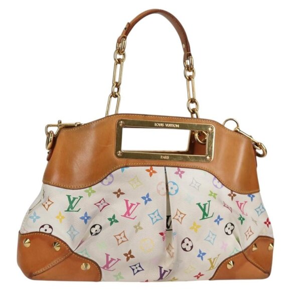 LOUIS VUITTON Monogram Multicolor Judy MM Bag 2Way White M40255 LV Auth 125654 - Picture 1 of 16